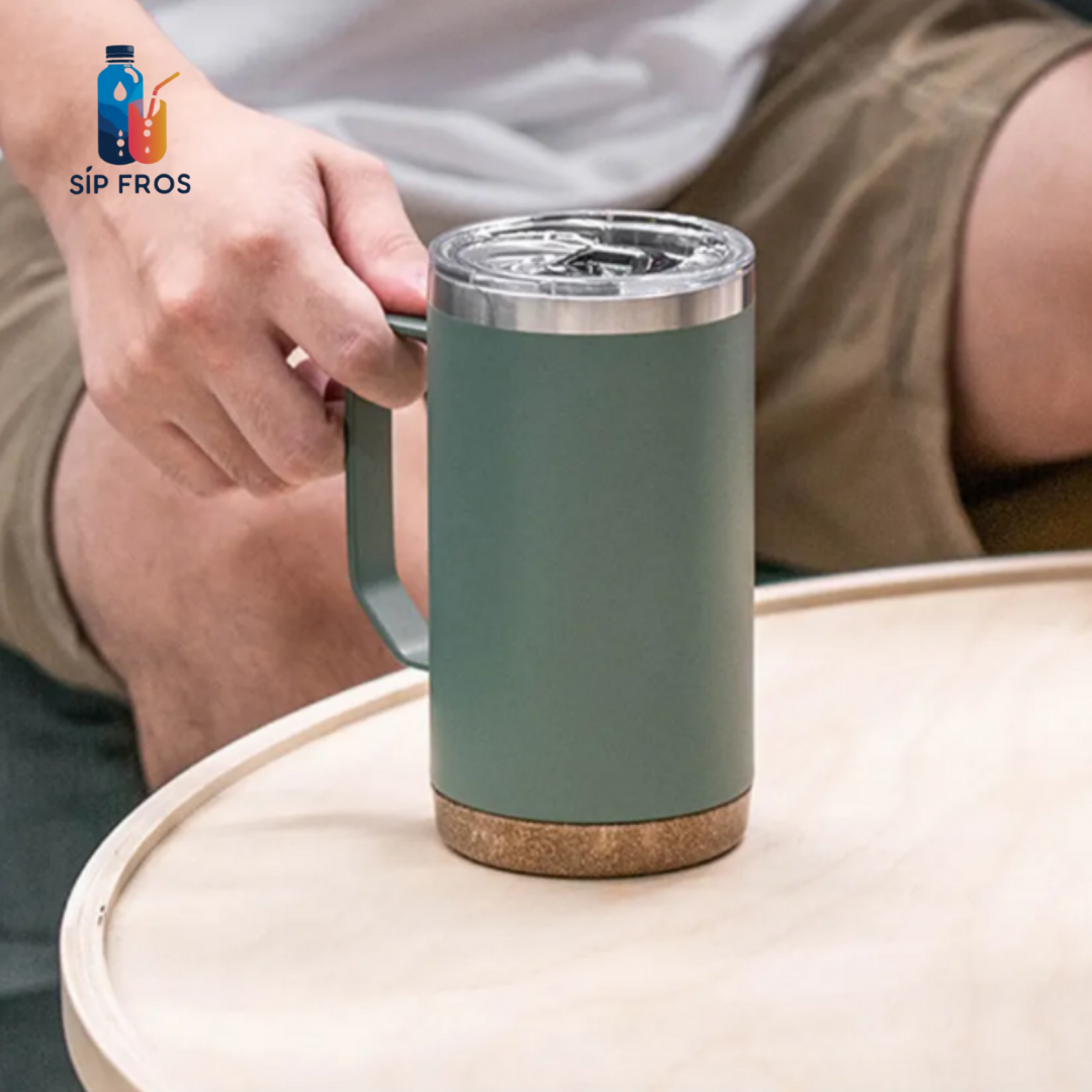 Table Coffee Mugs with Wooden Bottom